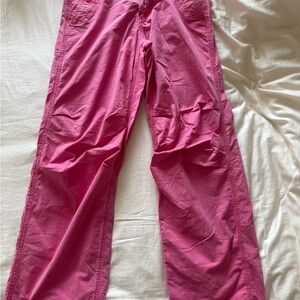 American Eagle Outfitters Bright Pink Wide Leg Pants